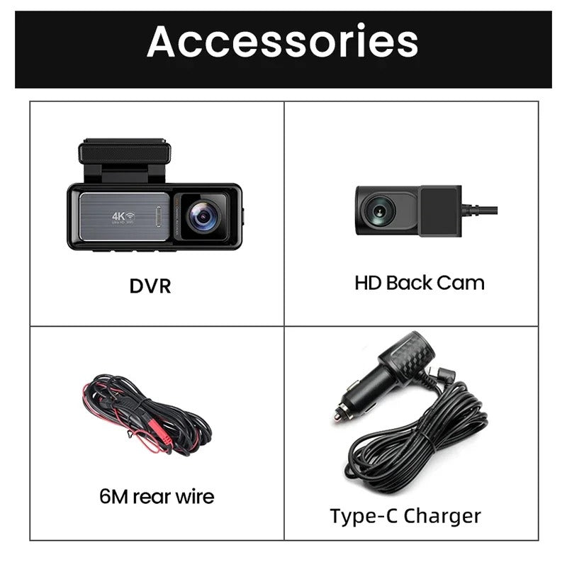 Camara para carro 4K Ultra HD dual camara con pantalla moderna y ultra calidad