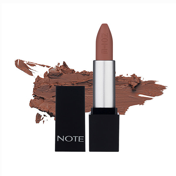 Mattever Lipstick 02 Spring Dress - neutral mauve lipstick with swatch and black NOTE tube