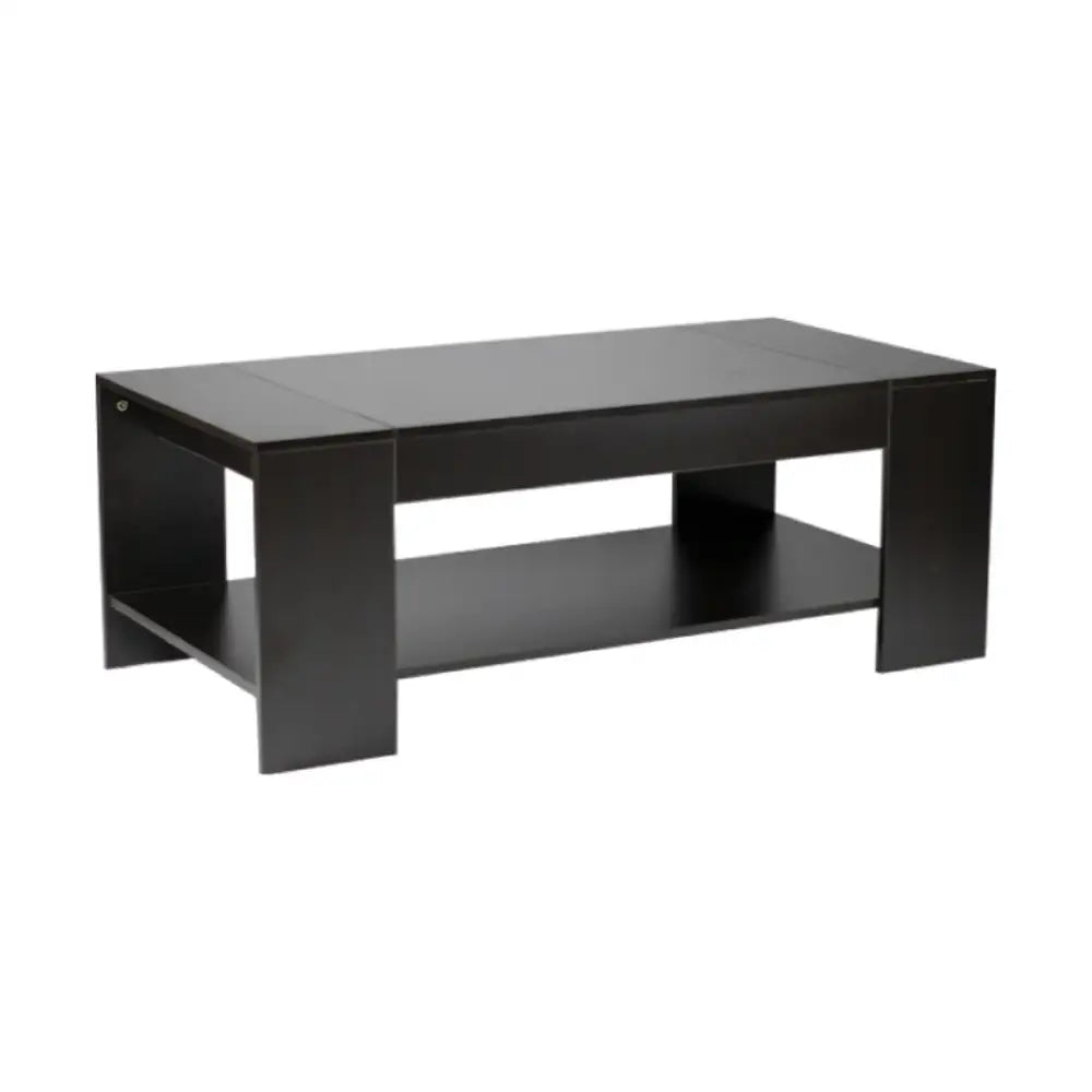 Kenneth Cole mesa de centro  cubierta color negro-KCWD2022058-BR moderno con estante inferior y acabado negro