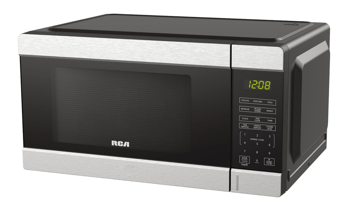Microondas RCA Digital 1.1 Pies Cúbicos Negro y Plateado RCMW35