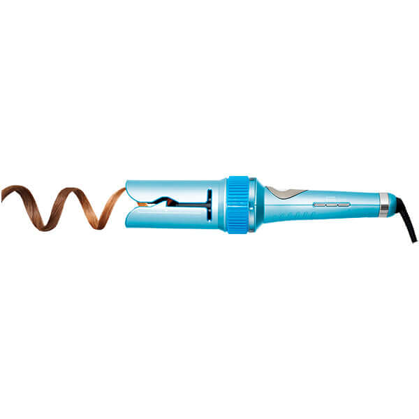 rizador automático MiracurlPRO en color azul, ideal para crear rizos fabulosos y luminosos.