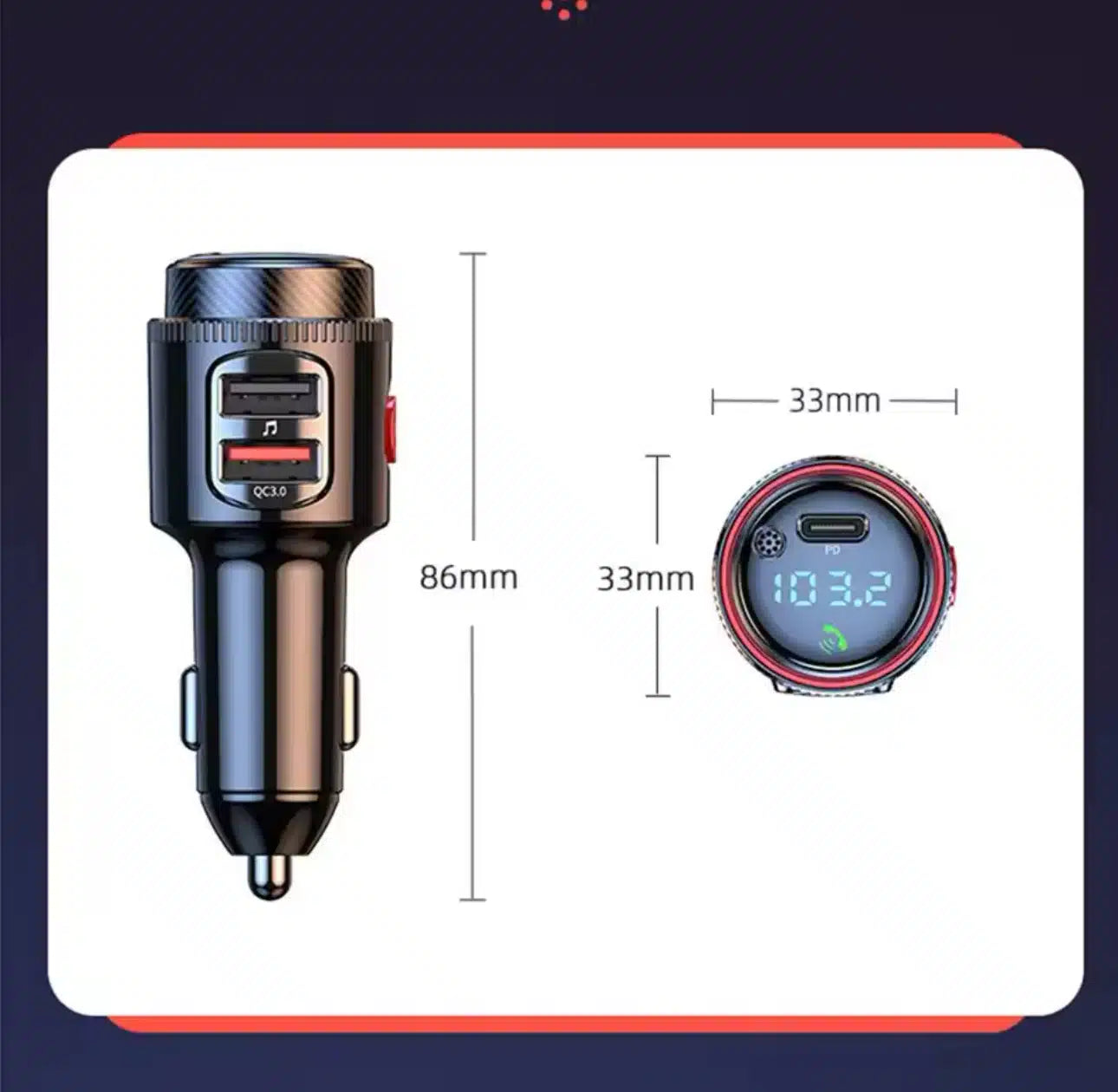 Modulador Del Transmisor Fm Bluetooth 5.0 Kit De Coche Receptor Estéreo Inalámbrico Manos Libres Cables Y Cargadores > Cargador De Carro Costa Rica
