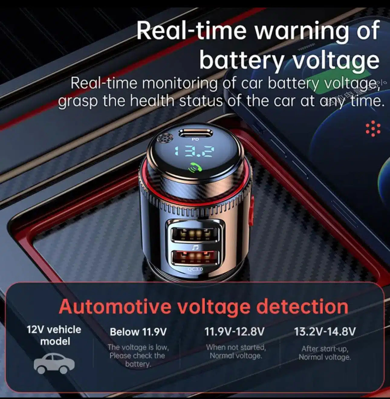 Modulador Del Transmisor Fm Bluetooth 5.0 Kit De Coche Receptor Estéreo Inalámbrico Manos Libres Cables Y Cargadores > Cargador De Carro Costa Rica