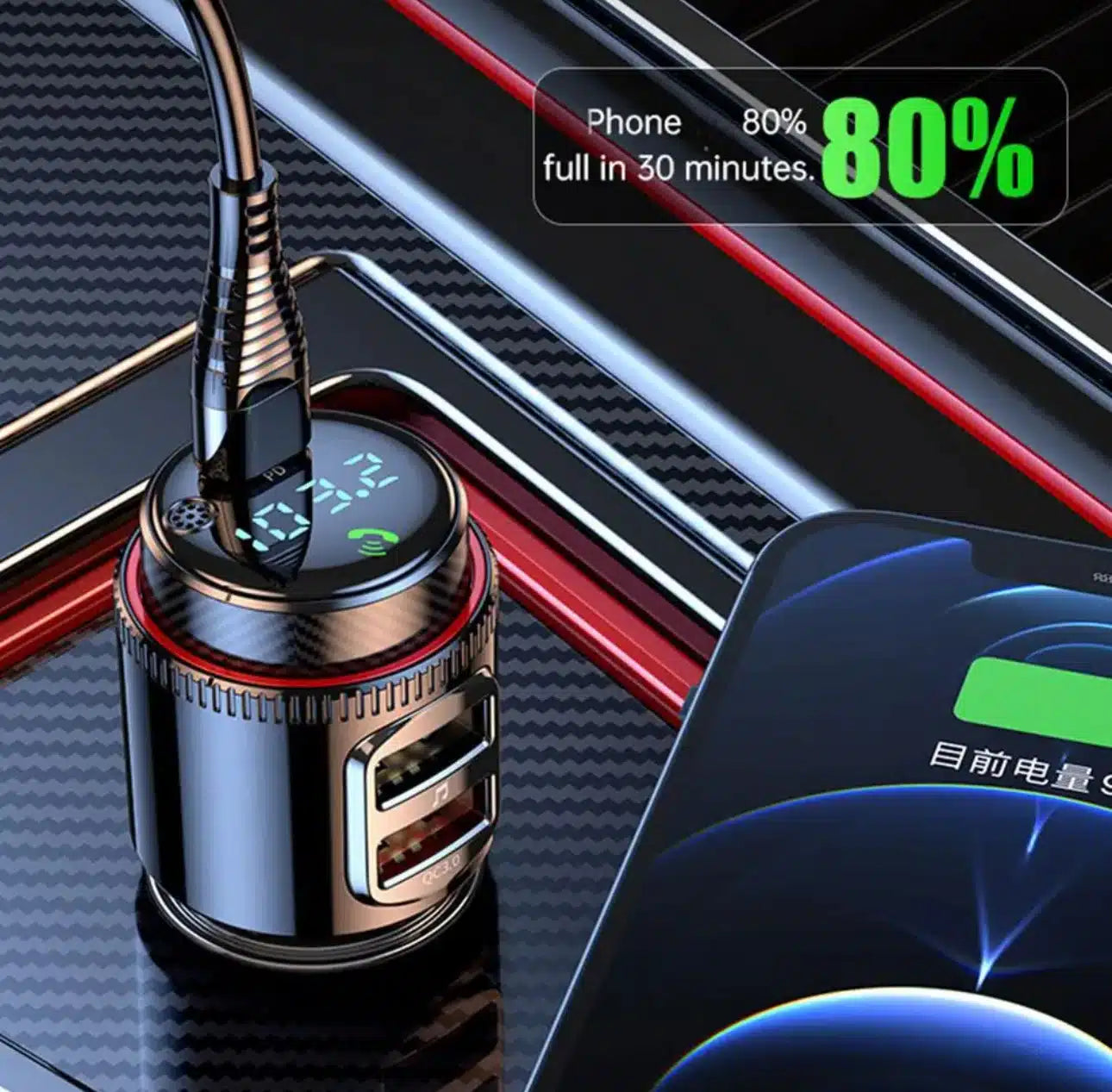 Modulador Del Transmisor Fm Bluetooth 5.0 Kit De Coche Receptor Estéreo Inalámbrico Manos Libres Cables Y Cargadores > Cargador De Carro Costa Rica