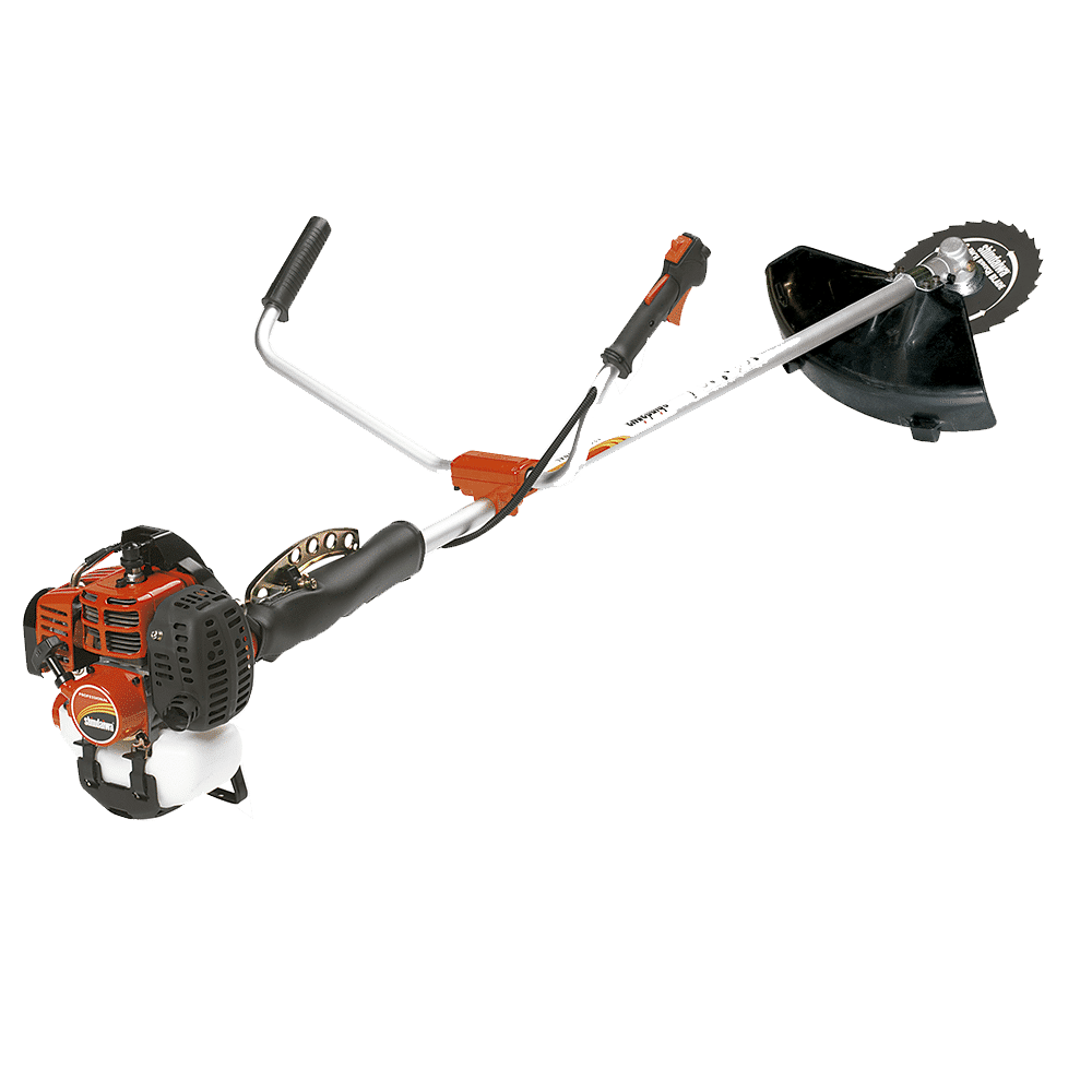 Alt Tag: Motoguadaña Shindaiwa B450 motor 41.5 cc con eje de acero, manillar tipo bicicleta ergonómico y protector de corte