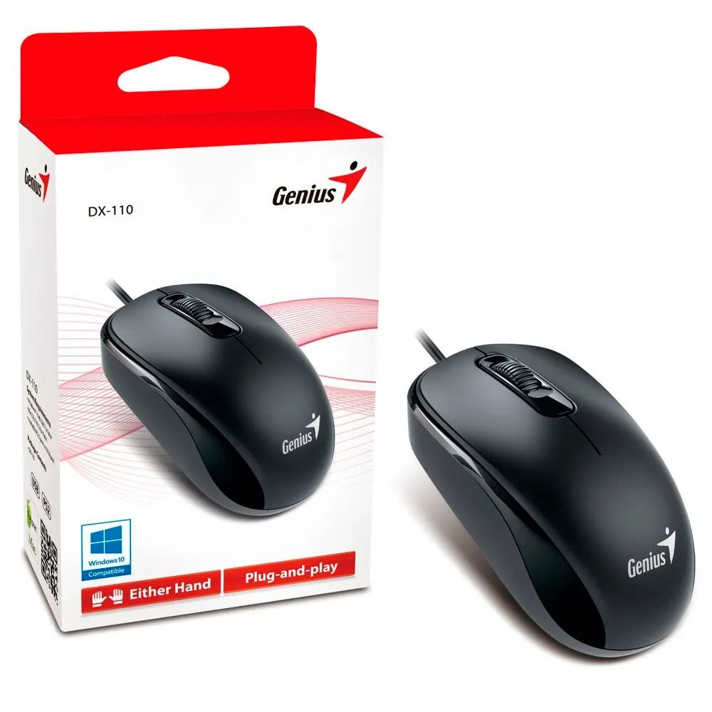 Mouse genius DX-110 alámbrico usb-c 1200 DPI 31010028400 negro