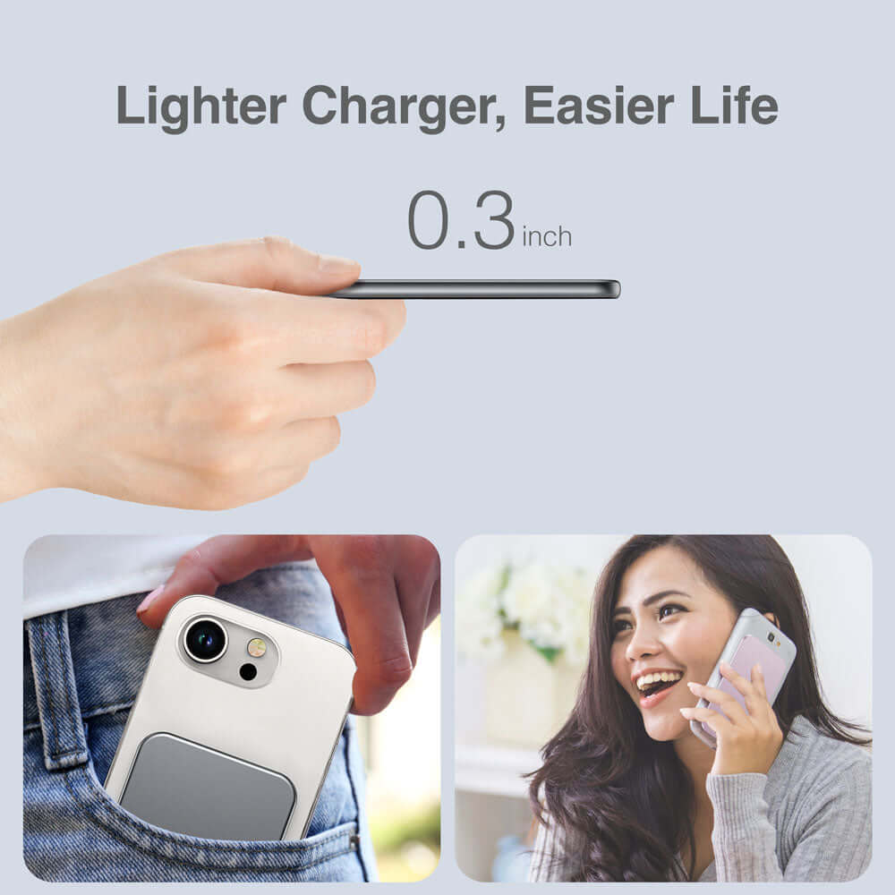 Banco de energía magnético 5000 mAh, cargador delgado y portátil para facilitar la vida diaria.