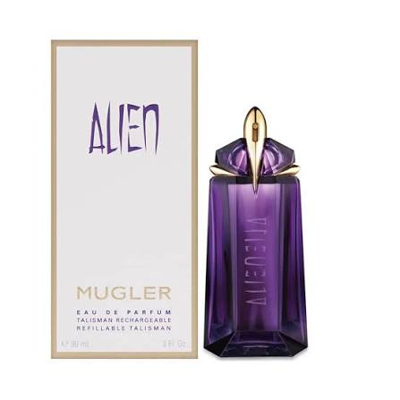 Mugler Alien Edp 90ml LadY perfume bottle and packaging