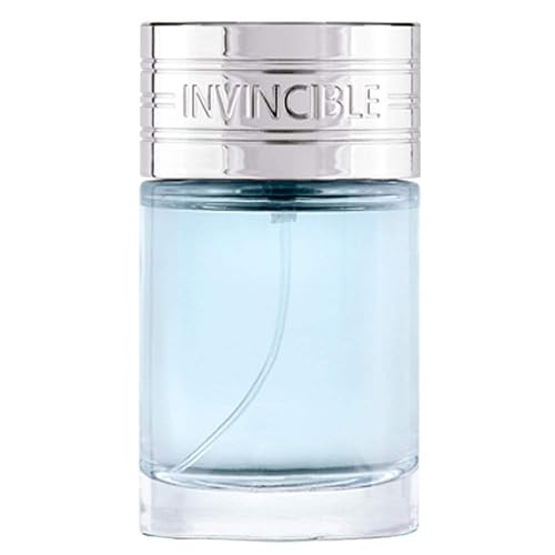 New Brand Prestige Invincible Edt 100ml bottle with silver cap and blue liquid