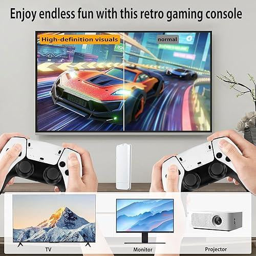 Nueva Consola de Juego Retro Inalámbrica, +20.000 Juegos y 23 Emuladores,Plug and play 4K HD HDMI TV Game Stick, con Controladores Inalámbricos Duales 2.4G - visual 4K en TV con mandos inalámbricos