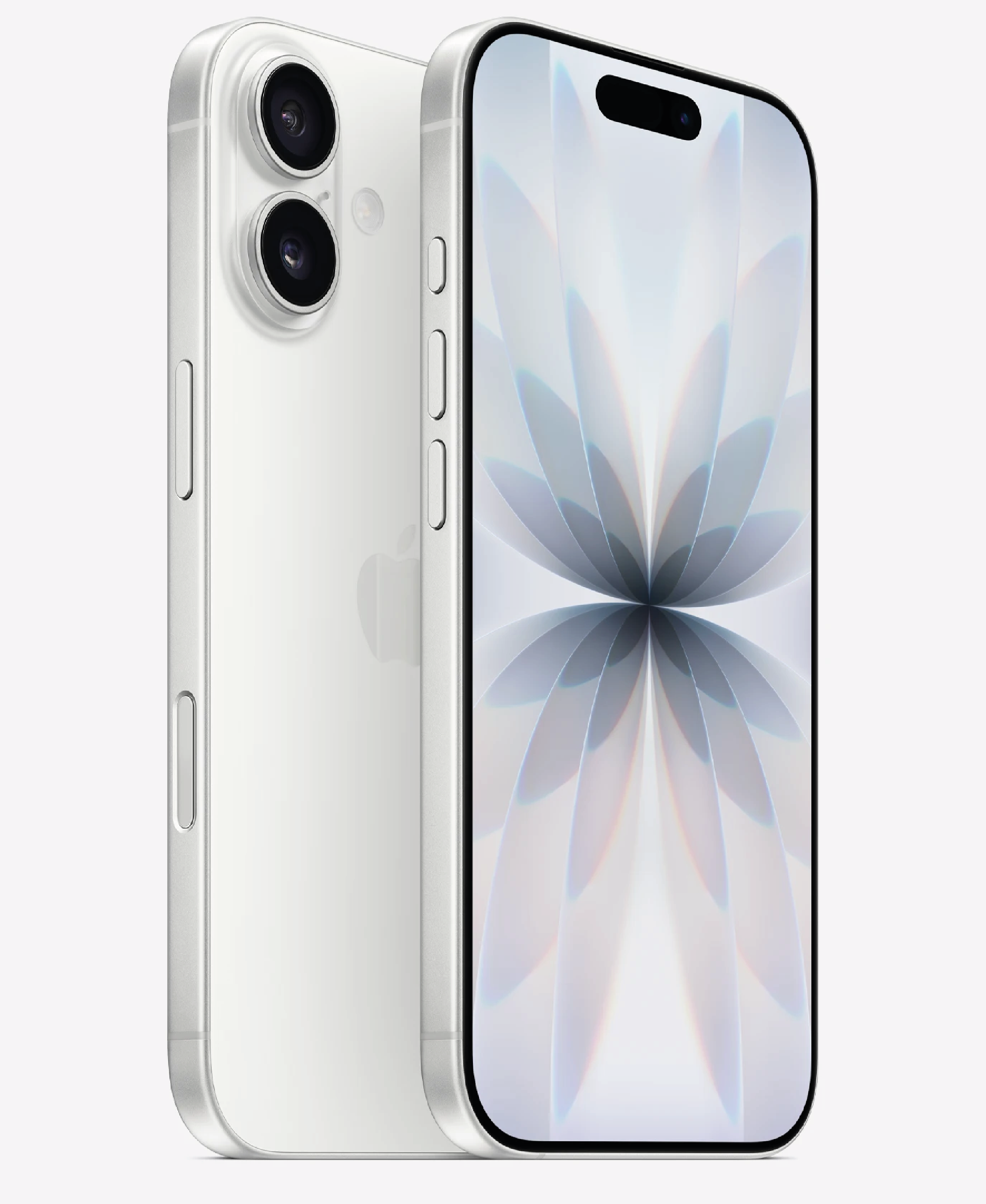 Nuevo iPhone 17 Apple por encargo - vista frontal y trasera en blanco, pantalla Super Retina XDR 6.3", cámara Dual Fusion 48MP, diseño aluminio