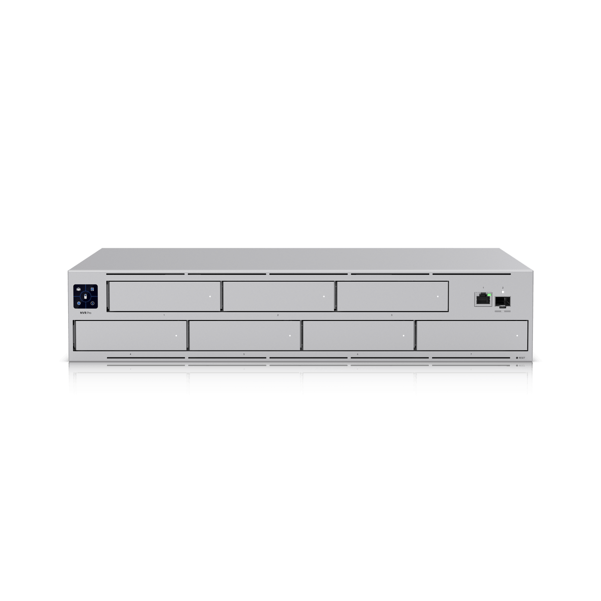 NVR UniFi Protect 7 bahías cámaras 4K, grabador de video 2U con capacidad para 20 cámaras 4K.