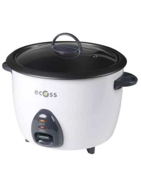 Olla Arrocera 6 Tz Blanca Antiad Ecoss Ecrc120 - arrocera eléctrica blanca con tapa de vidrio y asas