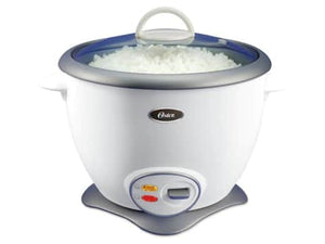 Olla Arrocera Oster - 7 Tazas - Antiadherente - Tapa Vidrio Refractario Acero Inoxidable - Base Cóncava - Función Automática Mantener Caliente - Blanco Arroceras Costa Rica