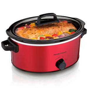Olla Cocimiento Lento 6 L Roja Hamilton Beach 33666Fg Olla Coc. Lento Costa Rica