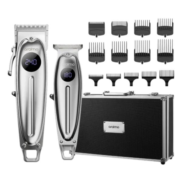 KIT CORTADORA Y AFEITADORA ORAIMO SMART BARBERKIT CON 14 PEINES DE GUIA OCS-550 set de cortadora y afeitadora profesional con peines y maletín