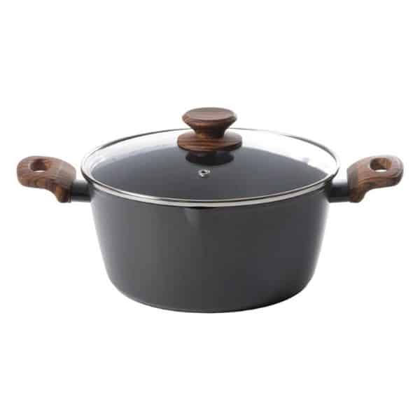 Oster Olla Aluminio Forjado, Con Tapa - 4.3 Litros - Colección Amberg - Antiadherente Xylan Plus - 2.5Mm De Grosor - Agarraderas Imitación Madera Productos De Cocina > Ollas Costa Rica