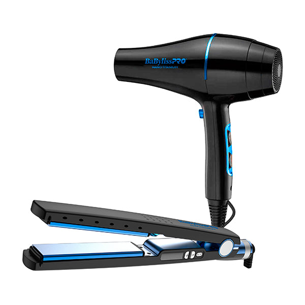 PACK BABYLISSPRO LIMITED EDITION NANO BLACK PLANCHA 1 1/4" + SECADORA 2000 W