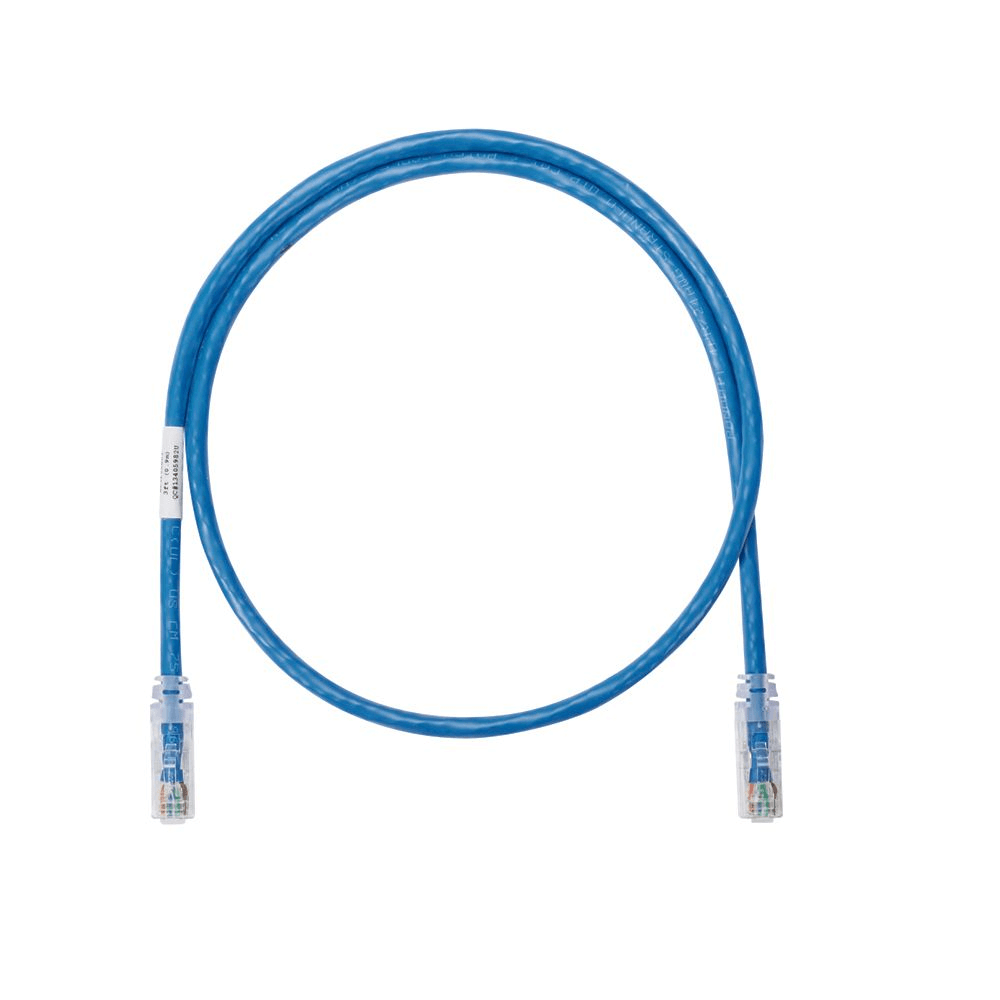 Cable de red Cat6 7ft azul UTP, ideal para conexiones rápidas y eficientes en oficinas y hogares.