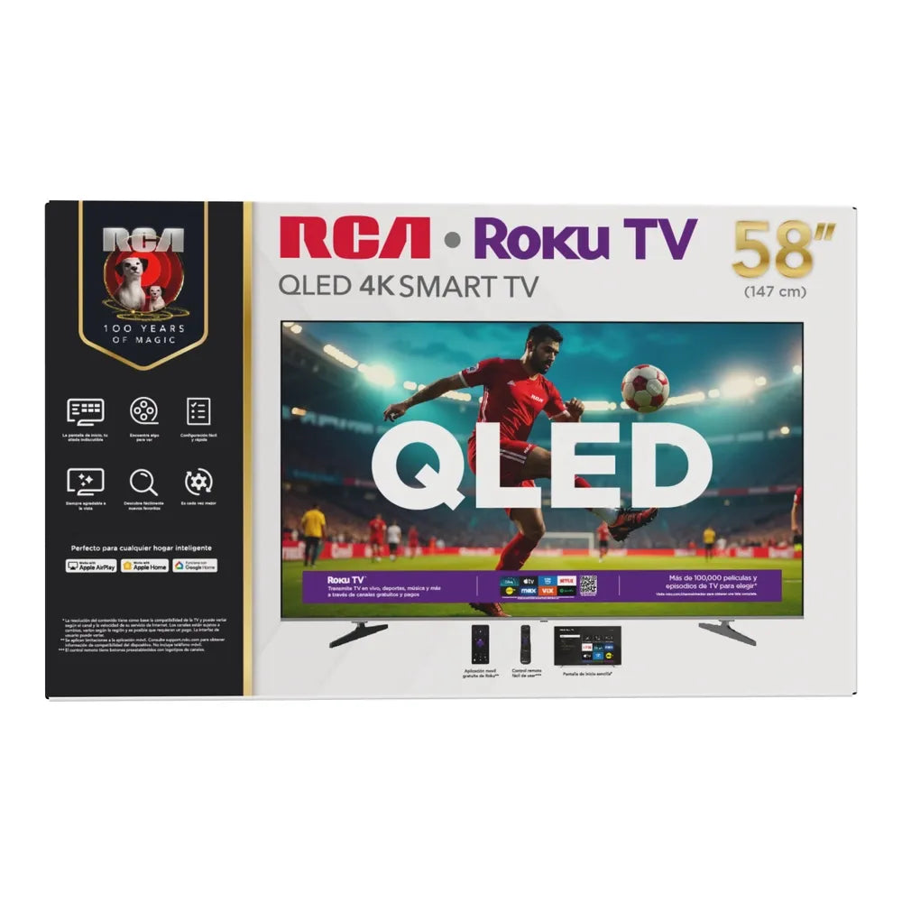 RCA RC58QL Smart TV QLED 58 Pulgadas 4K UHD Roku TV