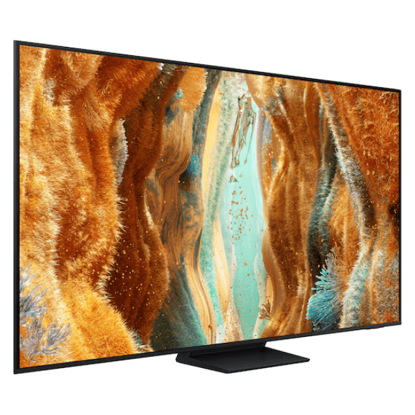 Pantalla Samsung QN70F 55" 4K Neo QLED mostrando colores vibrantes y detalles impresionantes.