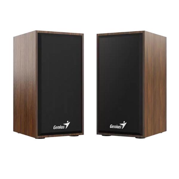 PARLANTE GENIUS SP-HF180 6W CABLEADO USB / 3.5MM 31730029400 - Par de altavoces compactos color madera con frente negro