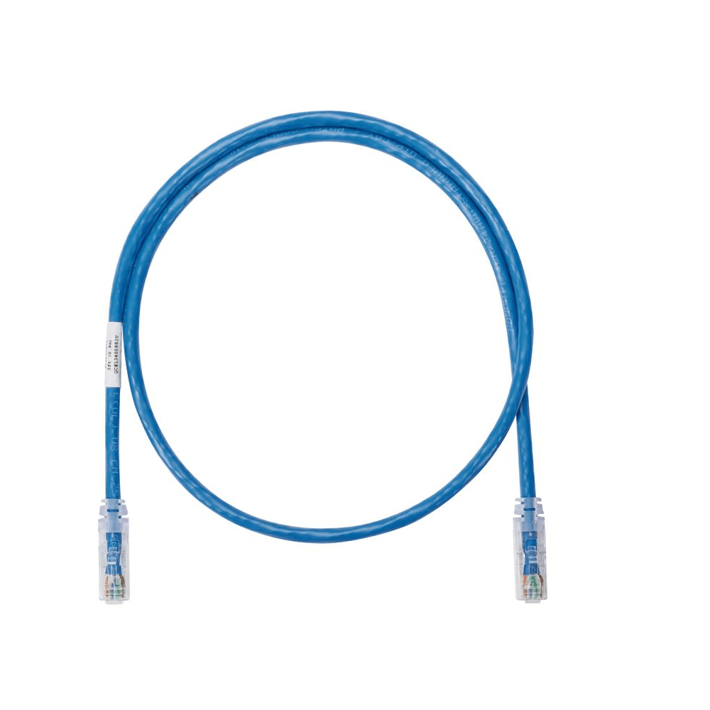 Patch cord Cat6 3ft azul para conexiones de red rápidas y estables, 24 AWG.