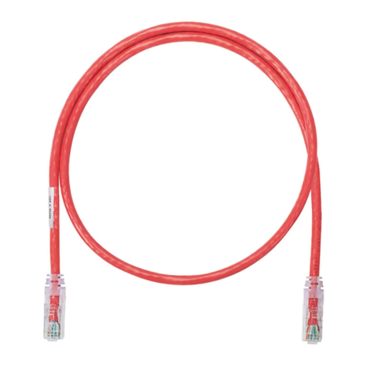 Cable patch cord Cat6 3FT rojo, ideal para conexiones de red y compatible con múltiples aplicaciones Ethernet.
