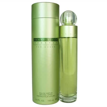 perry ellis reserve edp 100 ml lady green bottle and tube packaging, feminine eau de parfum product image