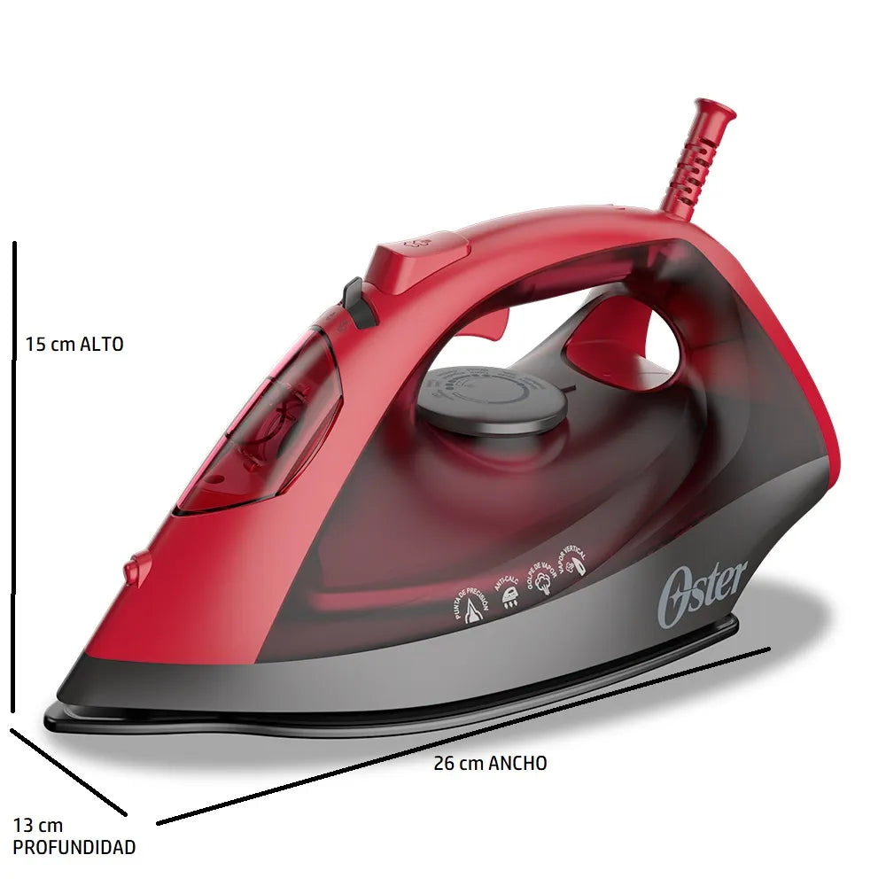 Plancha de Vapor Oster GCSTBS6051 1250 W 80 Grs de vapor por minuto Rojo + Gris Costa Rica