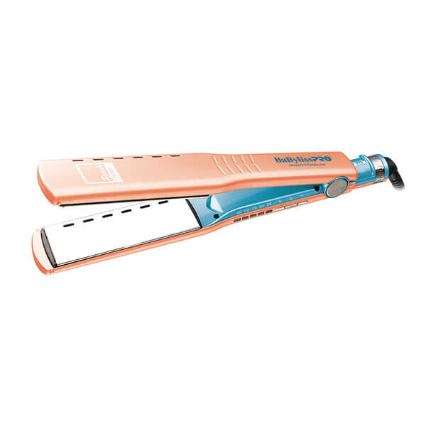 Plancha vented peach glow edición limitada, herramienta de belleza en tono durazno y diseño elegante.