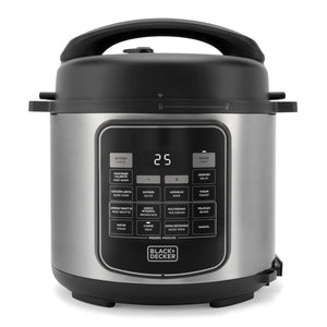 Olla de Presión Eléctrica Black+Decker PR206D-0SDLA 6 Litros 12 Funciones Acero Inoxidable