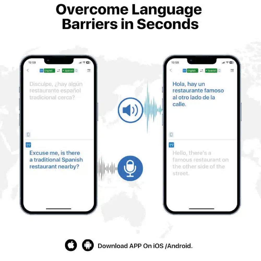 Audífonos bluetooth color azul y pantalla indicadora liquidación no tiene función de traducción