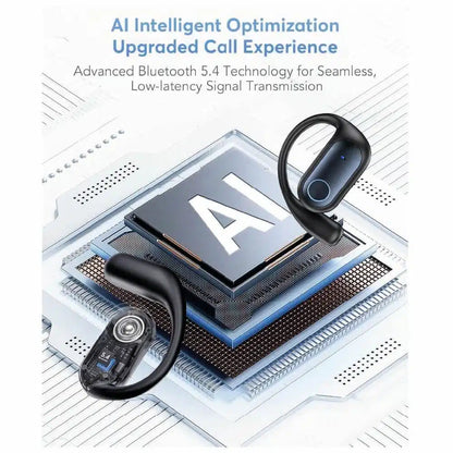 Audífonos bluetooth color azul y pantalla indicadora liquidación no tiene función de traducción