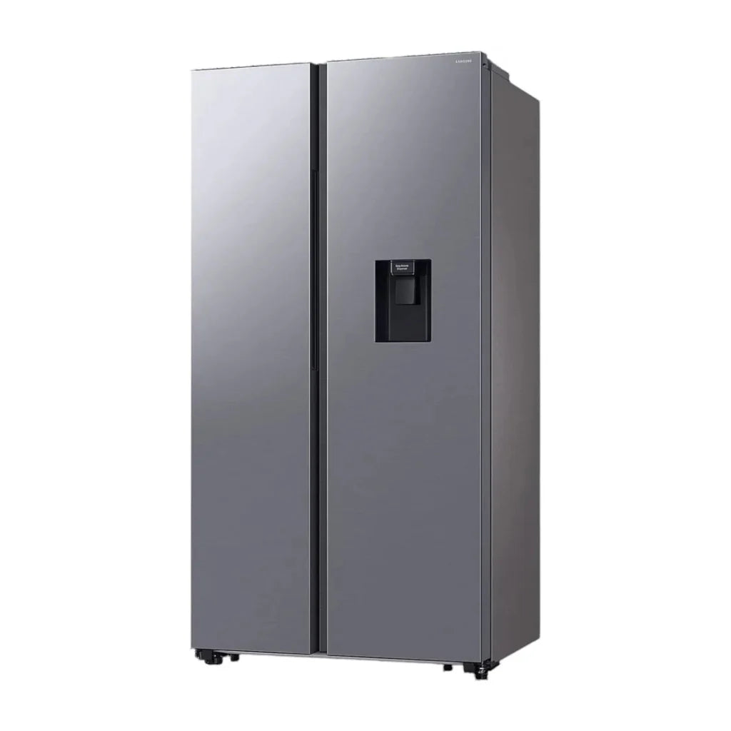 Refrigerador SAMSUNG 20 pies Side by side con dispensador plateada Refrigeradoras Costa Rica
