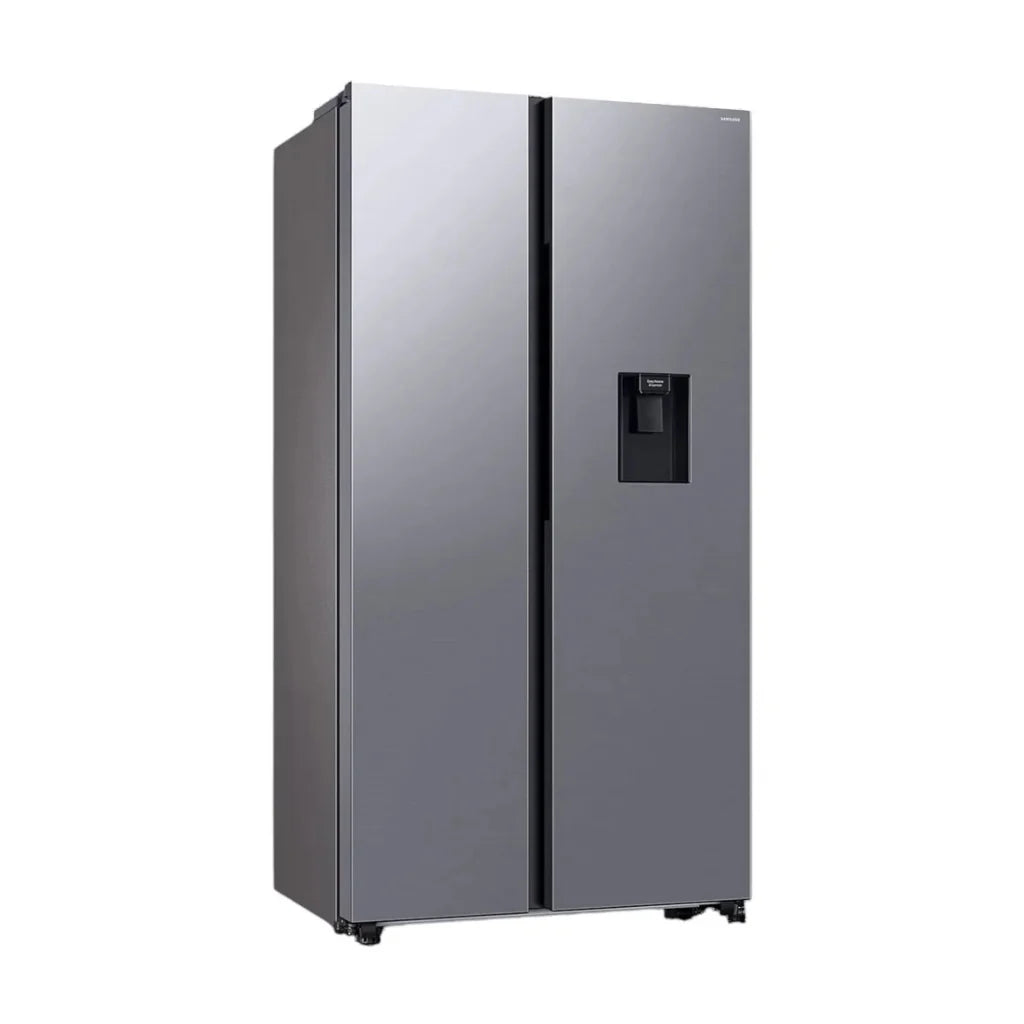Refrigerador SAMSUNG 20 pies Side by side con dispensador plateada Refrigeradoras Costa Rica