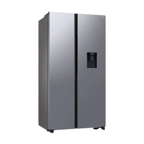 Refrigerador SAMSUNG 20 pies Side by side con dispensador plateada Refrigeradoras Costa Rica