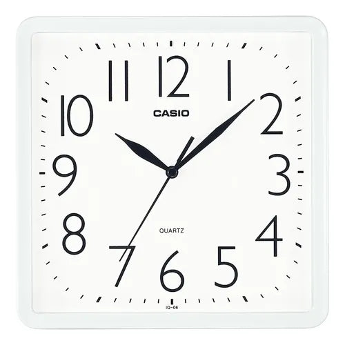 Reloj de Pared Casio Blanco Cuadrado IQ-06-7D