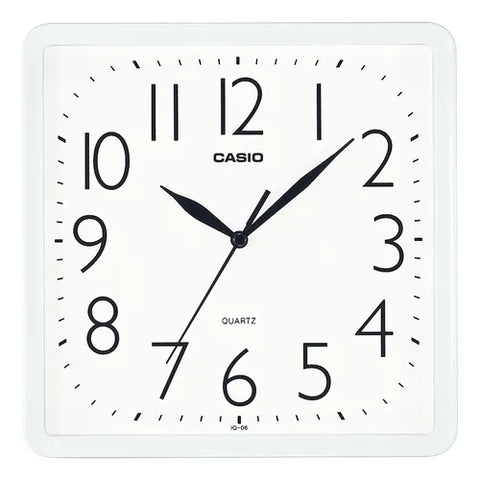 Reloj de Pared Casio Blanco Cuadrado IQ-06-7D