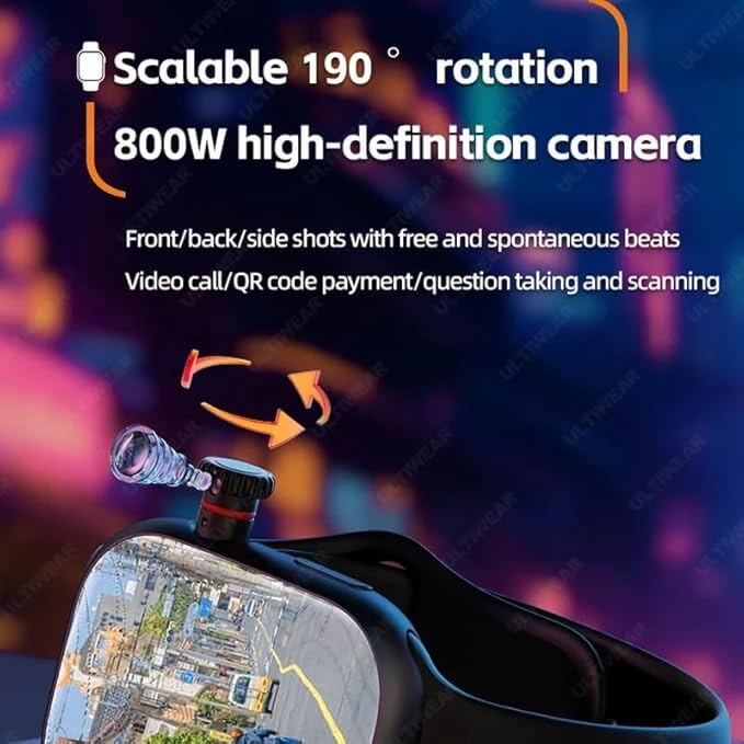 Reloj inteligente con Chip AMOLED 4G LTE de 2,29 pulgadas con 180 ° Cámara giratoria GPS WiFi Ranura para tarjeta SIM Costa Rica
