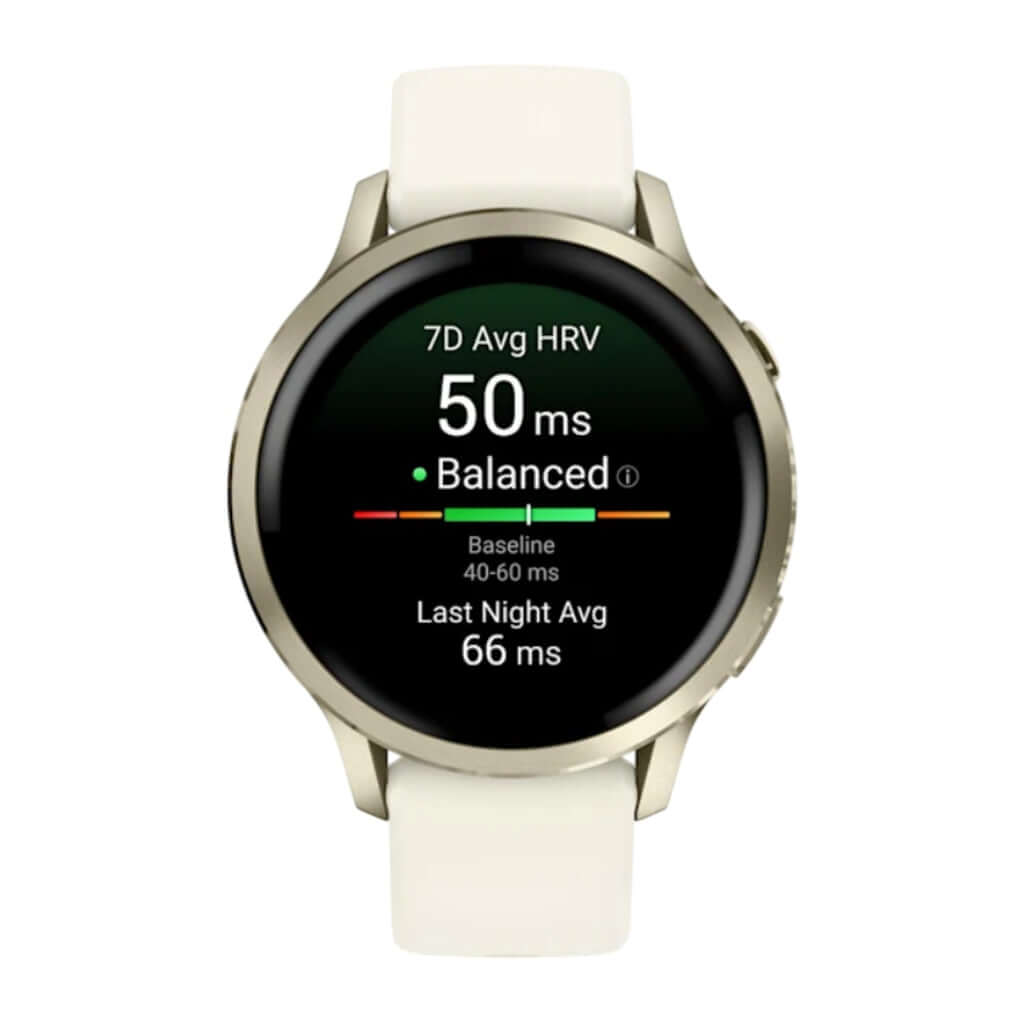 Reloj inteligente Venu® 4, 41 mm, Dorado, correa silicón blanca Costa Rica