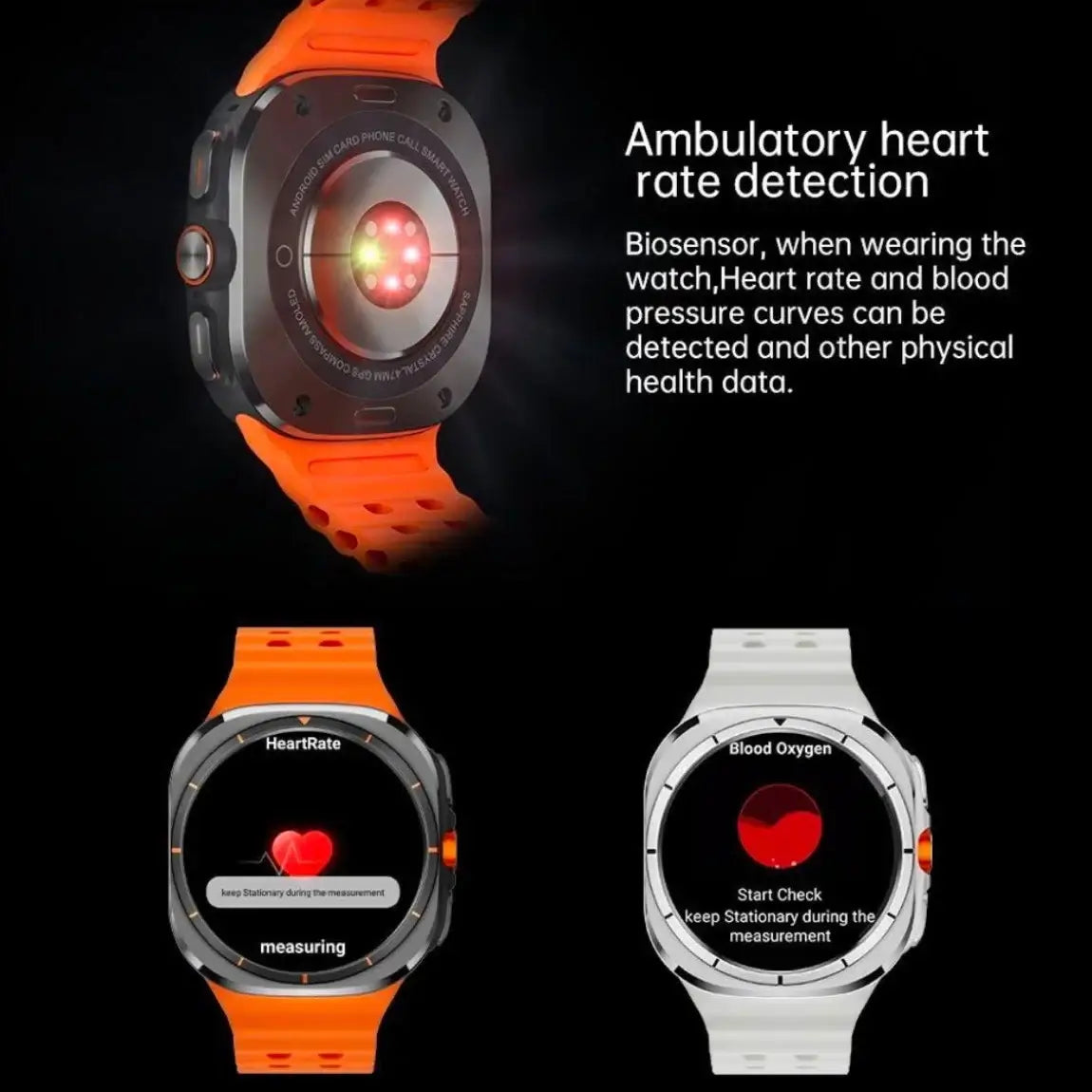 Reloj inteligente U8 Ultra 4G 5G con detección de frecuencia cardíaca y oxígeno en sangre en pantalla