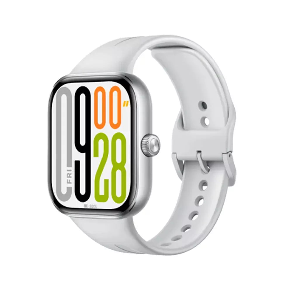 Reloj Inteligente Redmi Watch 5 59680 Silver Gray con pantalla AMOLED 2.07" y correa plateada, diseño premium y esfera digital nítida