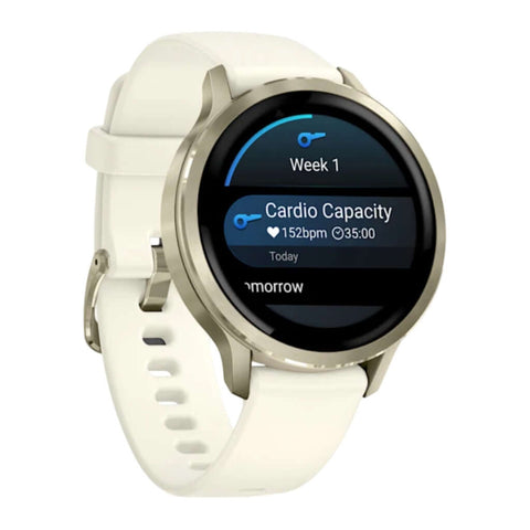 Reloj inteligente Venu® 4, 41 mm, Dorado, correa silicón blanca Costa Rica