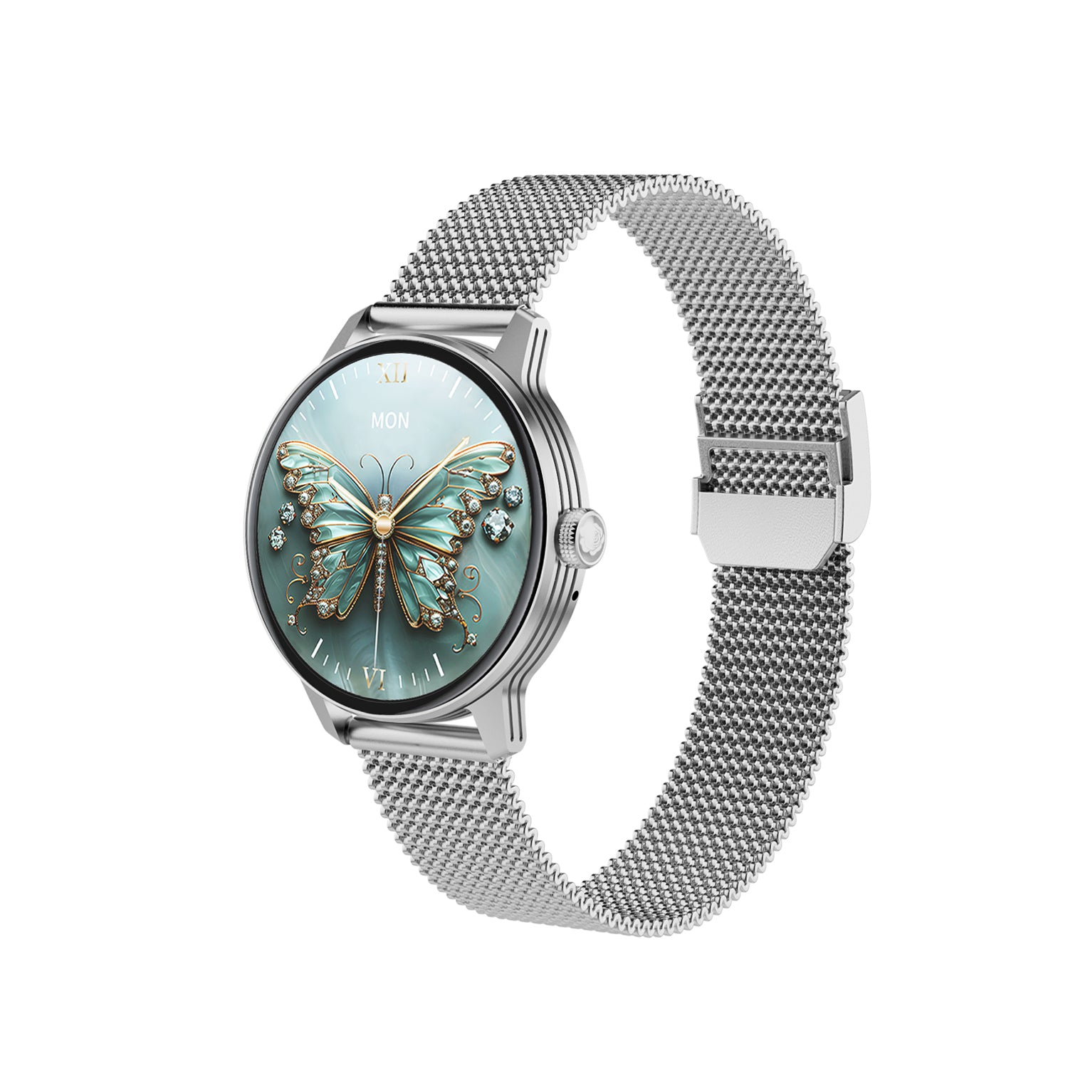 Reloj inteligente Zordai Od9 Pro para mujer - smartwatch mujer pantalla AMOLED 1.19" diseño mariposa correa malla metal