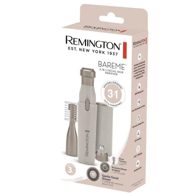 Depiladora Facial Remington BareMe 3 en 1 WFS310-LA