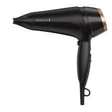 Secadora de cabello Remington D12AA-110F, diseño elegante y potente para secado rápido.