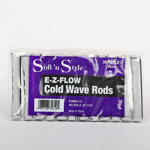 RULO PERMANENTE GRIS  3 1/8 X  3/8 - paquete de rulos E-Z-FLOW Cold Wave Rods marca Soft 'n Style