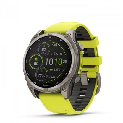 Reloj Garmin Fenix 8 47Mm Solar Sapphire Titanio Gris / Amarillo
