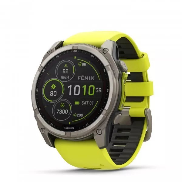 Reloj Garmin Fenix 8 51Mm Solar Sapphire Titanio Gris / Amarillo
